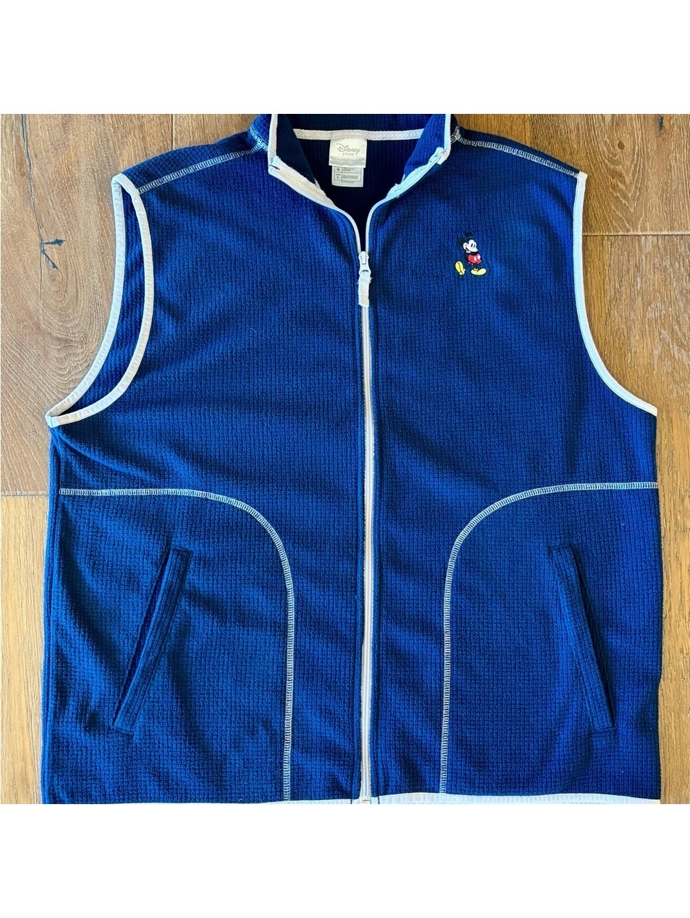Vintage 90s Disney Store Mickey Mouse Blue Fleece Vest, Large